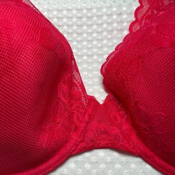 Natori Avail Full Figure 741258 Convertible Contour Underwire Bra 32H Lace Red - Picture 4 of 9